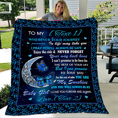 Alternative view of Personalized To My Daughter Love You Forever And Always Fleece Blanket - Mink Sherpa Blanket - Woven Blanket