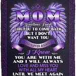 Mink Blanket For Loss of Mom, White, Cozy Plush Fleece Blanket - 50x60 Mink Blanket For Loss of Mom, White, Cozy Plush Fleece Blanket - 50x60