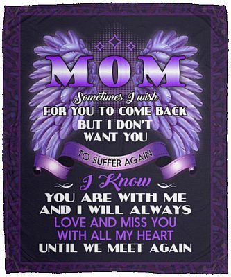 Mink Blanket For Loss of Mom, White, Cozy Plush Fleece Blanket - 50x60