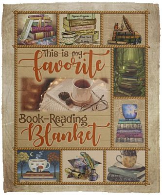 Book Lover Fleece Mink Blanket, White, Cozy Plush Fleece Blanket - 50x60