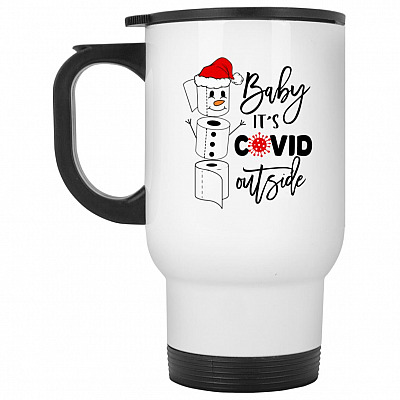 14 oz. White Travel Mug