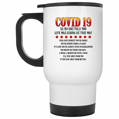 14 oz. White Travel Mug
