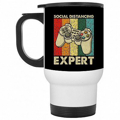 14 oz. White Travel Mug