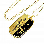 From Mom And Dad To My Son Always Remember You Are Braver Than You Believe Jesus Cross Dog Tag Pendant Necklace - Dog Tag (Gold Plated)