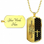 From Mom And Dad To My Son Always Remember You Are Braver Than You Believe Jesus Cross Dog Tag Pendant Necklace - Dog Tag (Gold Plated)