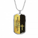 From Mom And Dad To My Son Always Remember You Are Braver Than You Believe Jesus Cross Dog Tag Pendant Necklace - Dog Tag (Silver)