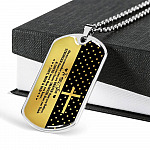 From Mom And Dad To My Son Always Remember You Are Braver Than You Believe Jesus Cross Dog Tag Pendant Necklace - Dog Tag (Silver)