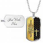 From Mom And Dad To My Son Always Remember You Are Braver Than You Believe Jesus Cross Dog Tag Pendant Necklace - Dog Tag (Silver)