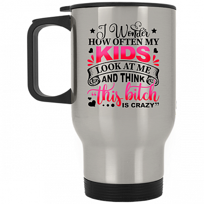 14 oz. Silver Travel Mug