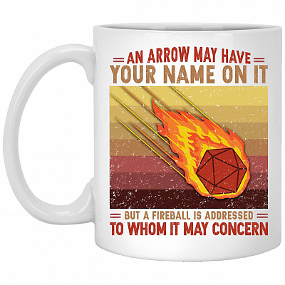An Arrow May Have Your Name Coffee Mug, White, 11 oz. White Mug