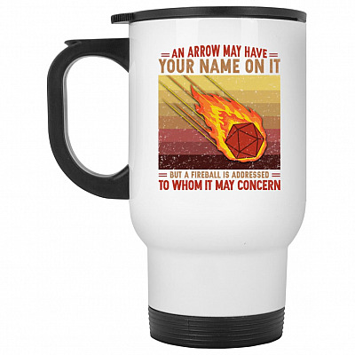 14 oz. White Travel Mug