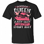 Pontoon Queen Classy Sassy And A Bit Smart, Black, Unisex T-Shirt