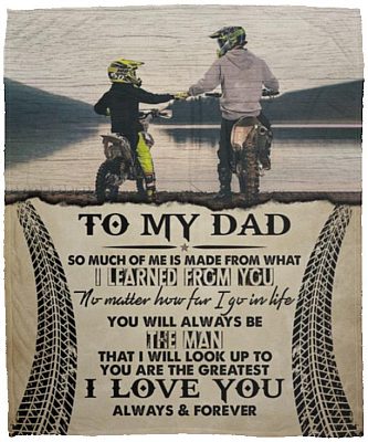 To My Dad I Learned From You, White, Cozy Plush Fleece Blanket - 50x60