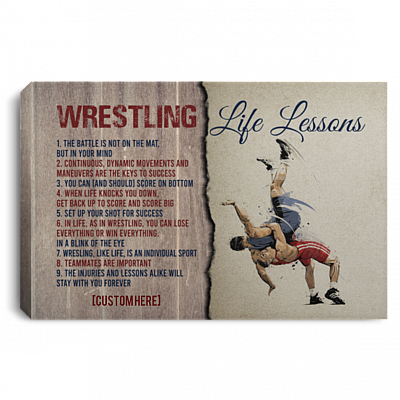 Personalized Wrestling Life Lessons The Battle Is Not On The Mat Framed Canvas Prints - Unframed Poster, White, 0.75'' Framed Canvas