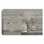 When Someone We Love Is In Heaven There's A Little Bit Of Heaven In Our Home Hummingbirds Canvas Poster Decor, White, 0.75'' Framed Canvas