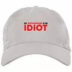 My Governor Is an Idiot, White, Brushed Twill Dad Cap