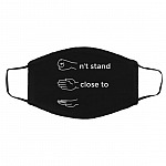 Quarantine Don't Stand Close, Black, Cloth Face Cover – Medium/Large