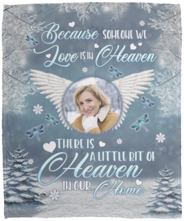 Personalized Photo Blanket, White, Cozy Plush Fleece Blanket - 50x60