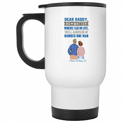 14 oz. White Travel Mug