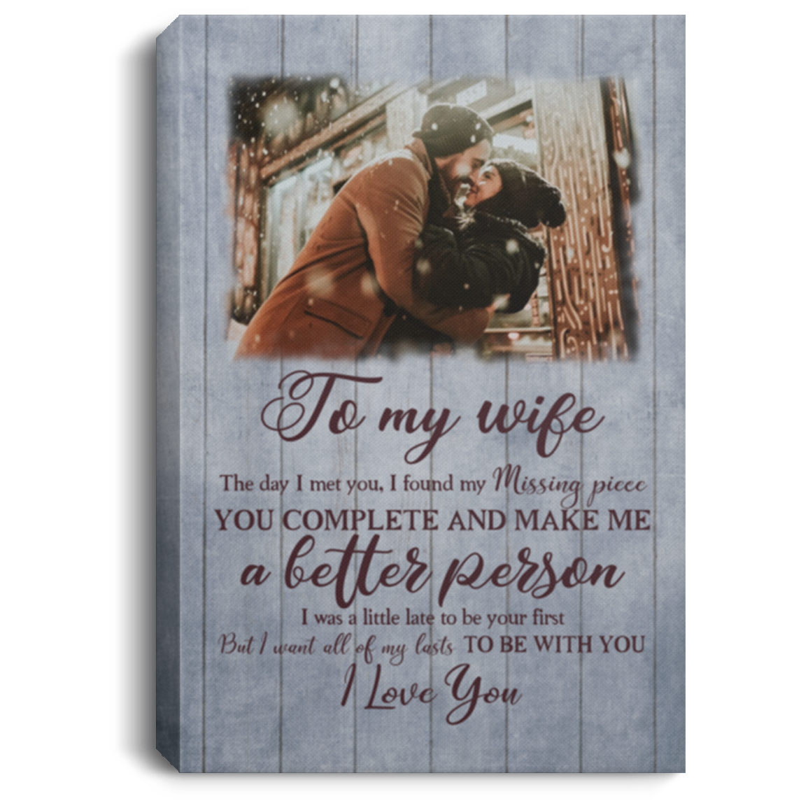 Custom Photo You Are My Missing Piece Framed Canvas Prints - Unframed Poster - Home Decor Wall Art, White, 0.75'' Framed Canvas