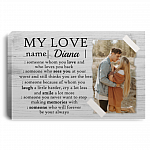 Custom Photo My Love Wrapped Framed Canvas Prints - Unframed Poster - Home Decor Wall Art, White, 0.75'' Framed Canvas