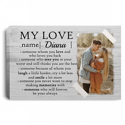 Custom Photo My Love Wrapped Framed Canvas Prints - Unframed Poster - Home Decor Wall Art, White, 0.75'' Framed Canvas