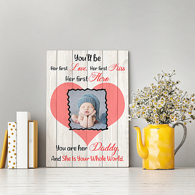 Alternative view of Custom Photo Father Daughter Quotes Framed Canvas Prints - Unframed Poster - Home Decor Wall Art