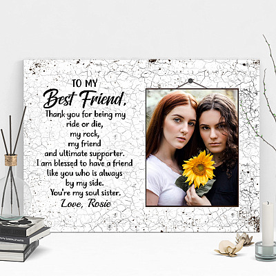 Custom Photo To My Best Friend Thank You For Being My Ride Gallery Wrapped Framed Canvas Prints-Unframed Poster