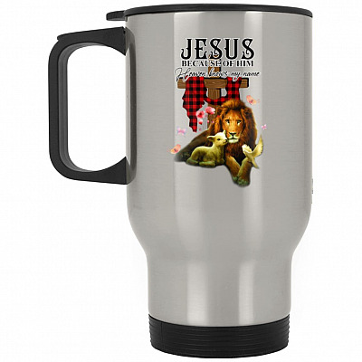 14 oz. Silver Travel Mug