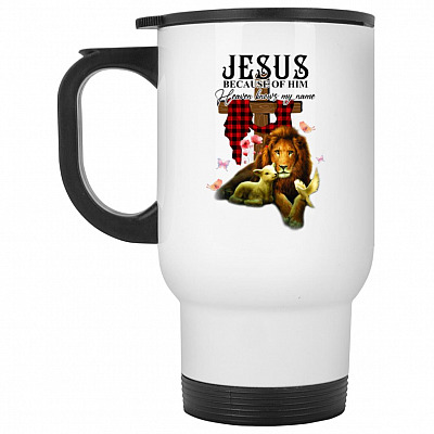 14 oz. White Travel Mug