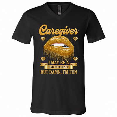I'm A Caregiver T-Shirt, Black, V-Neck T-Shirt