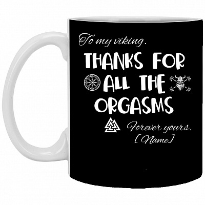 Personalized Viking Ceramic, Black, 11 oz. White Mug