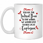 Personalized You Are The Luckiest Mug, White, 11 oz. White Mug