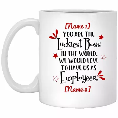 Personalized You Are The Luckiest Mug, White, 11 oz. White Mug