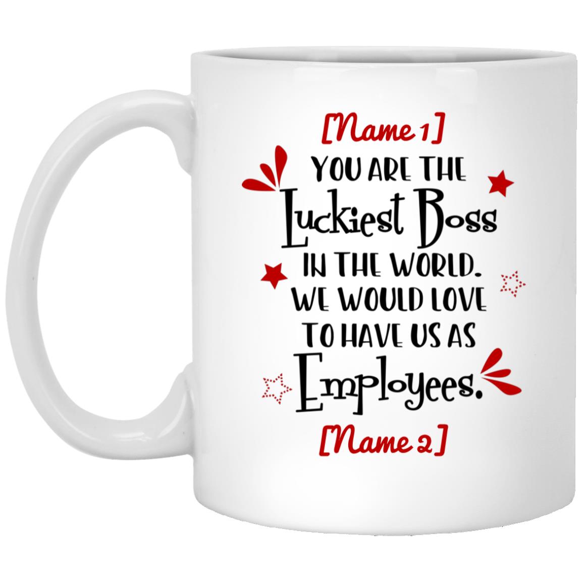 Personalized You Are The Luckiest Mug, White, 11 oz. White Mug