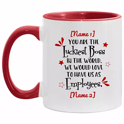 Personalized You Are The Luckiest Accent Mug, White/Red, 11 oz. Accent Mug