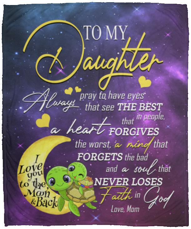 To My Daughter Mink Blanket, White, Cozy Plush Fleece Blanket - 50x60