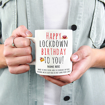 Alternative view of Personalized Happy Lockdown Birthday To You Ceramic Coffee Mug - Beer Stein - Water Bottle - Color Changing Mug