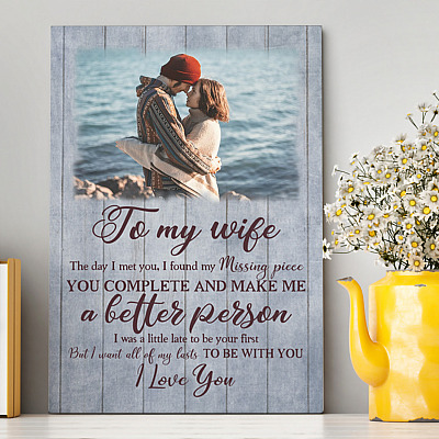 Alternative view of Custom Photo You Are My Missing Piece Framed Canvas Prints - Unframed Poster - Home Decor Wall Art