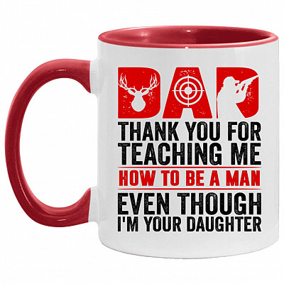 Thank You For Teaching Me How, White/Red, 11 oz. Accent Mug