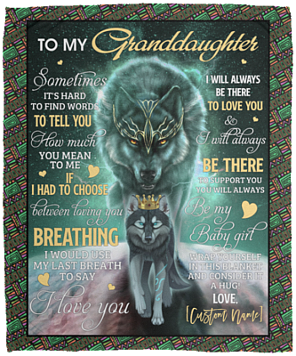 Personalized to My Granddaughter You Mean So Much to Me Fleece Blanket - Sherpa Blanket - Woven Blanket, White, Cozy Plush Fleece Blanket - 50x60