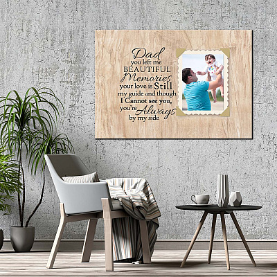 Alternative view of Custom Photo You Left Me Beautiful Memories Framed Canvas Prints - Unframed Poster - Home Wall Art