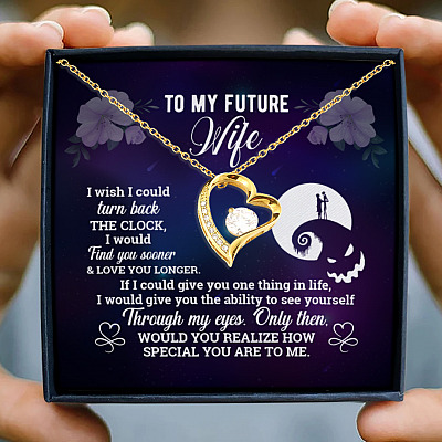 Jack And Sally To My Future Wife I Wish I Could Turn Back The Clock From Husband Forever Love Pendant Necklace