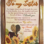 Sunflower To My Sister For Happy blanket, White, Cozy Plush Fleece Blanket - 50x60 Sunflower To My Sister For Happy blanket, White, Cozy Plush Fleece Blanket - 50x60