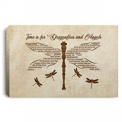 Dragonflies and Angels Gallery Wrapped Framed Canvas Prints - Unframed Poster - Home Decor Wall Art, White, 0.75'' Framed Canvas