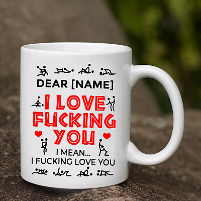 Alternative view of Personalized I Love Fucking You Ceramic Coffee Mug - I Fucking Love You Beer Stein - Naughty Couple Mugs