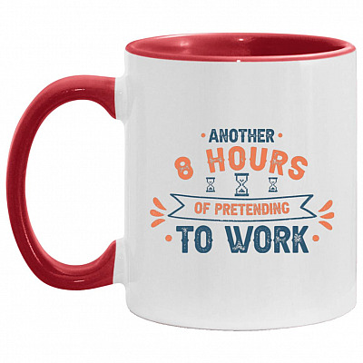 8 Accent Mug, White/Red, 11 oz. Accent Mug