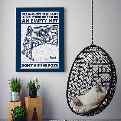 Alternative view of Hockey Don't Hit The Post Gallery Wrapped Framed Canvas Prints - Unframed Poster - Home Decor Wall Art