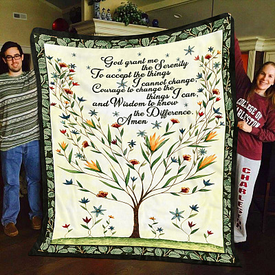 Alternative view of God Grants Me The Serenity To Accept The Things I Cannot Change Mink Blanket - Serenity Prayer Woven Blanket