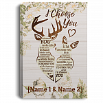 Personalized Deer I Choose You To Do Life With Hand In Hand Side By Side Framed Canvas - Unframed Poster, White, 0.75'' Framed Canvas Personalized Deer I Choose You To Do Life With Hand In Hand Side By Side Framed Canvas - Unframed Poster, White, 0.75'' Framed Canvas